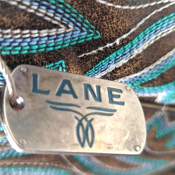 New...LANE Cowboy Brown Saratoga Boots...Size 5 - Picture 10 of 12